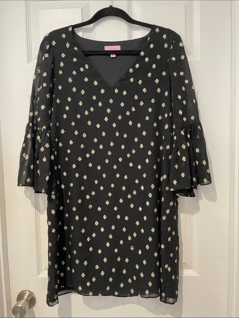 Lilly Pulitzer Black with Pink Label Dress